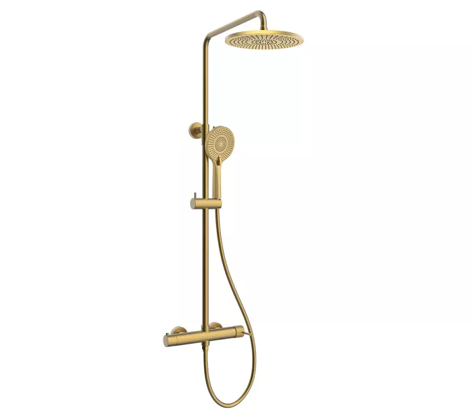 Душевая стойка AVS Pulse брашированное золото