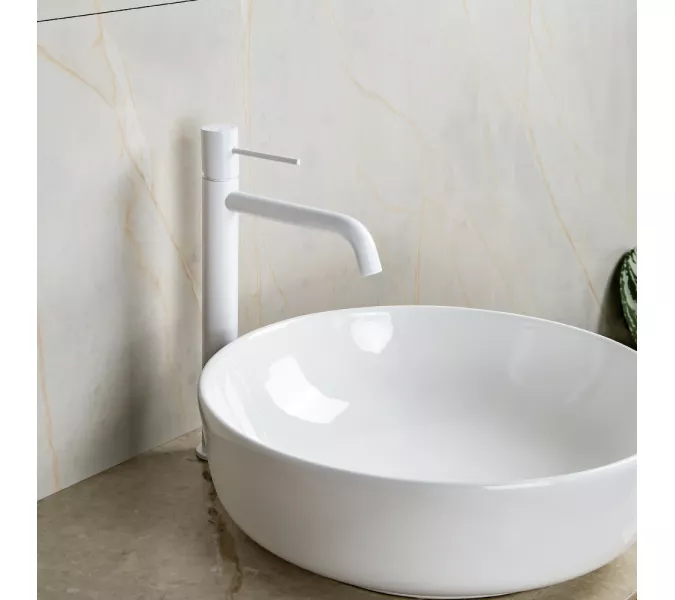 Смеситель для раковины AVS Slimmer высокий, белый матовый, Выбрать цвет: Белый, изображение 9