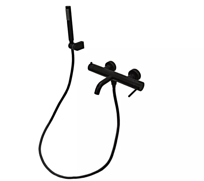 Смеситель для ванны с душем AVS Slimmer черный матовый, Выбрать цвет: Черный, изображение 7