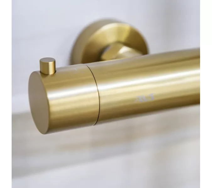 Душевая стойка AVS Slimmer брашированное золото, Выбрать цвет: Брашированное золото, изображение 10