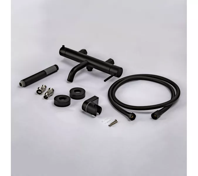 Смеситель для ванны с душем AVS Slimmer черный матовый, Выбрать цвет: Черный, изображение 15