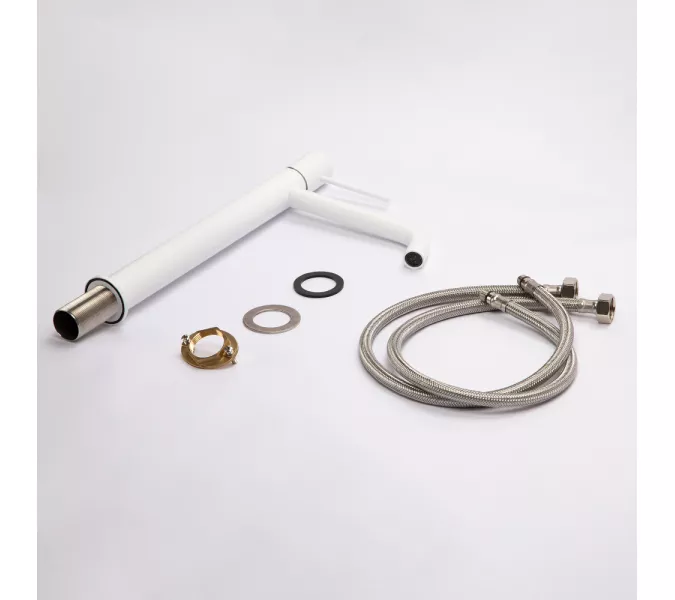 Смеситель для раковины AVS Slimmer высокий, белый матовый, Выбрать цвет: Белый, изображение 16