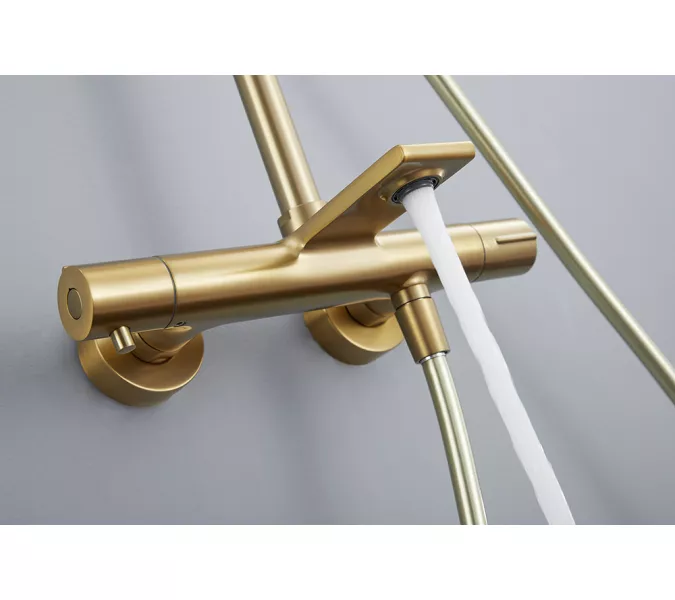 Душевая стойка AVS Elegant брашированное золото, изображение 11