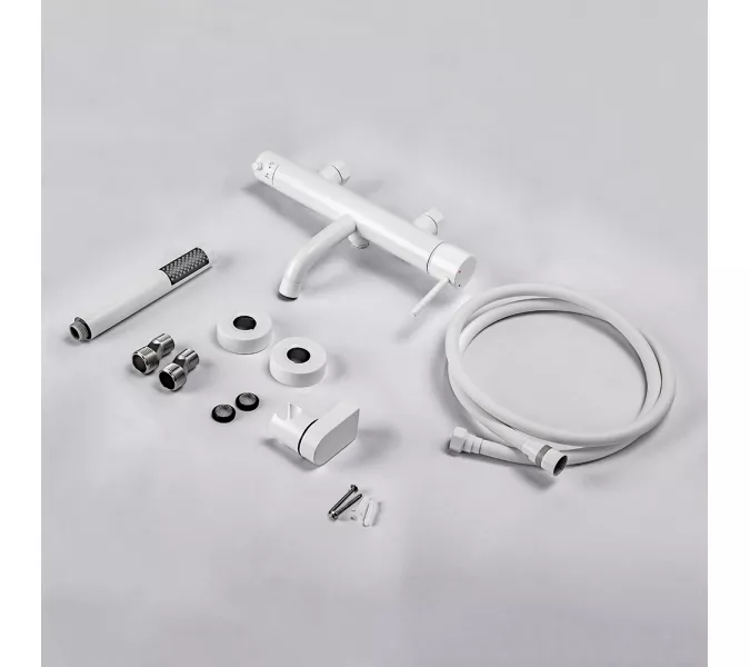 Смеситель для ванны с душем AVS Slimmer белый матовый, Выбрать цвет: Белый, изображение 14