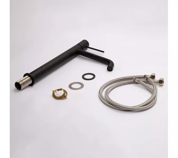 Смеситель для раковины AVS Slimmer высокий, черный матовый, Выбрать цвет: Черный, изображение 15