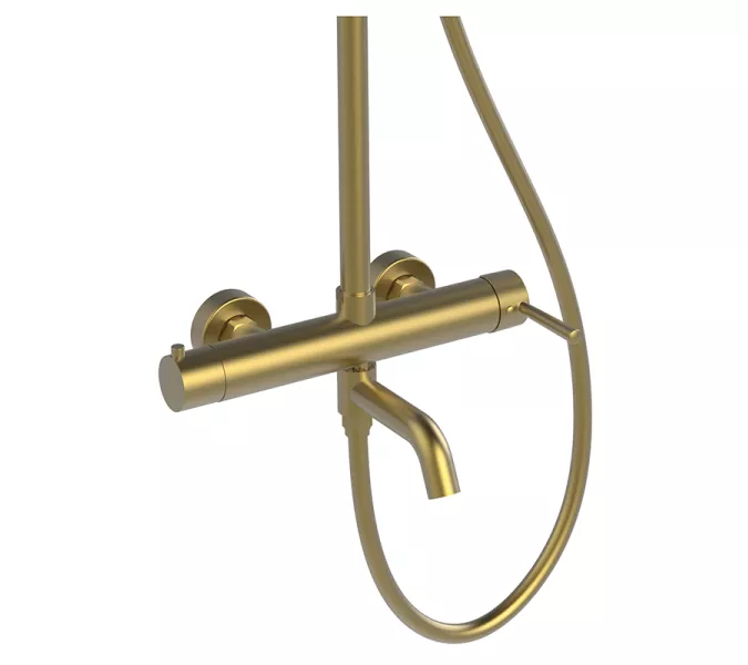 Душевая стойка AVS Slimmer брашированное золото, Выбрать цвет: Брашированное золото, изображение 7