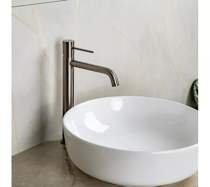 Смеситель для раковины AVS Slimmer высокий, оружейная сталь, Выбрать цвет: Оружейная сталь, изображение 8