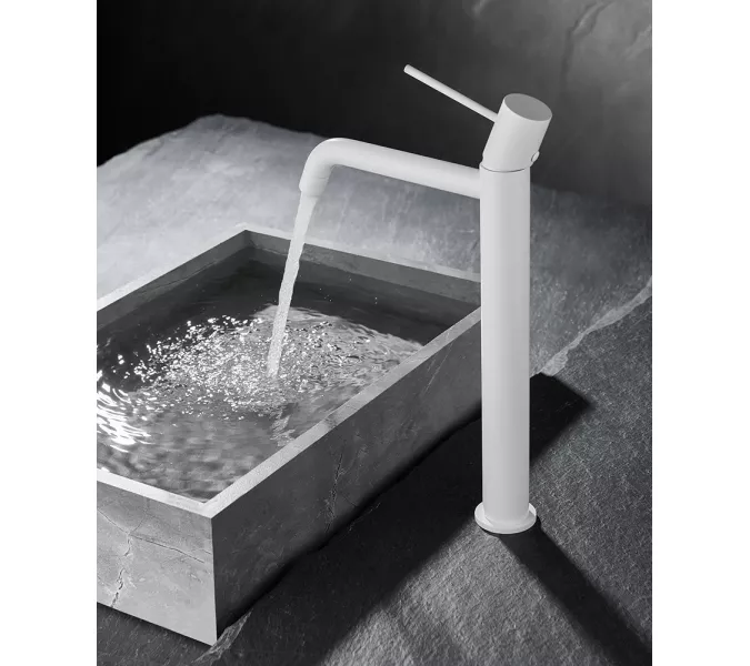 Смеситель для раковины AVS Slimmer высокий, белый матовый, Выбрать цвет: Белый, изображение 6