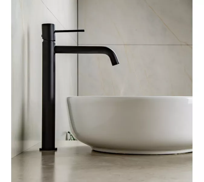 Смеситель для раковины AVS Slimmer высокий, черный матовый, Выбрать цвет: Черный, изображение 10