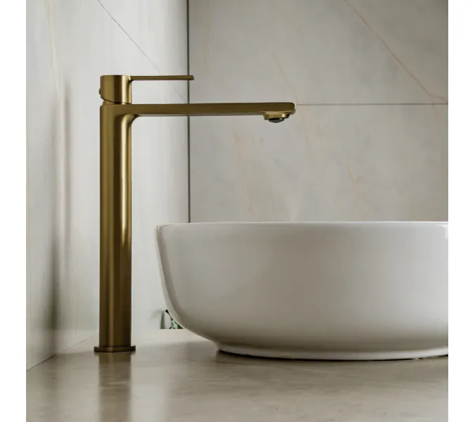 Смеситель для раковины AVS Elegant высокий, брашированное золото, Выбрать цвет: Брашированное золото, изображение 10