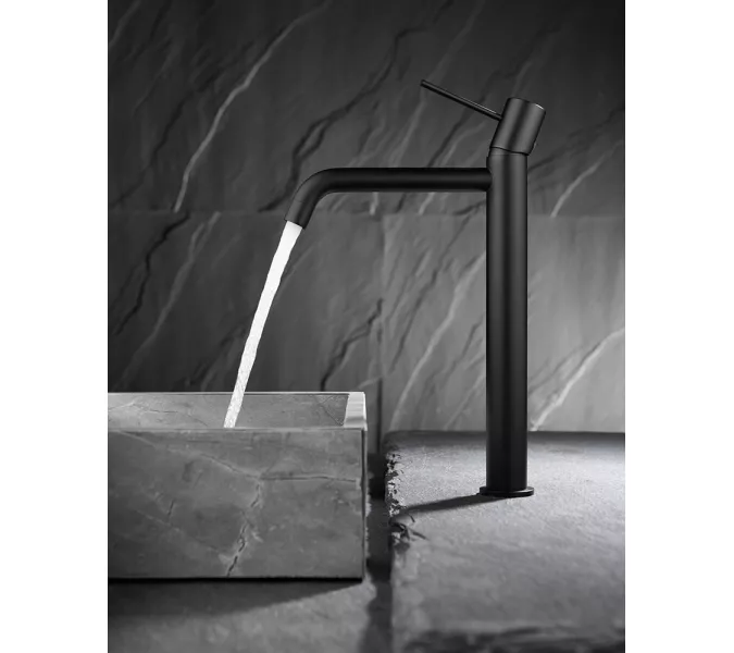Смеситель для раковины AVS Slimmer высокий, черный матовый, Выбрать цвет: Черный, изображение 7