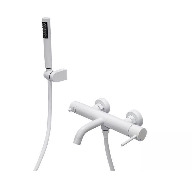 Смеситель для ванны с душем AVS Slimmer белый матовый, Выбрать цвет: Белый, изображение 7