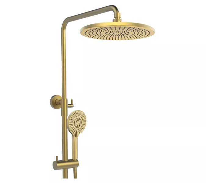 Душевая стойка AVS Slimmer брашированное золото, Выбрать цвет: Брашированное золото, изображение 8
