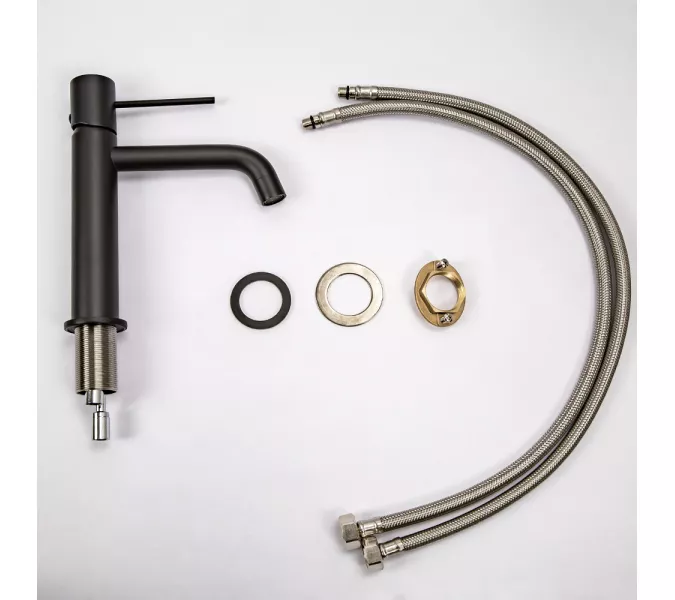 Смеситель для раковины AVS Slimmer черный матовый, Выбрать цвет: Черный, изображение 16