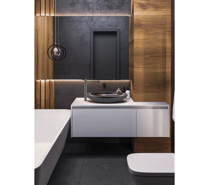 Смеситель для раковины AVS Elegant высокий, оружейная сталь, Выбрать цвет: Оружейная сталь, изображение 5