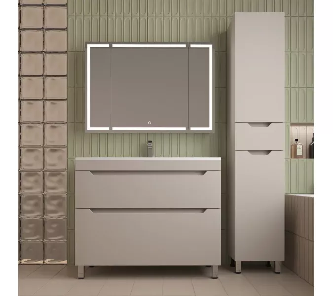 Пенал Style line "Остин" 36 см напольный 1 ящик крем эмаль PLUS, Тип: Пенал напольный, Выбрать цвет: Крем, изображение 6