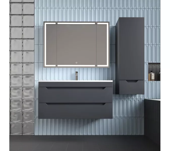 Пенал Style line "Остин" 36 см подвесной 1 ящик графит эмаль PLUS, Тип: Пенал подвесной, Выбрать цвет: Графит, изображение 5