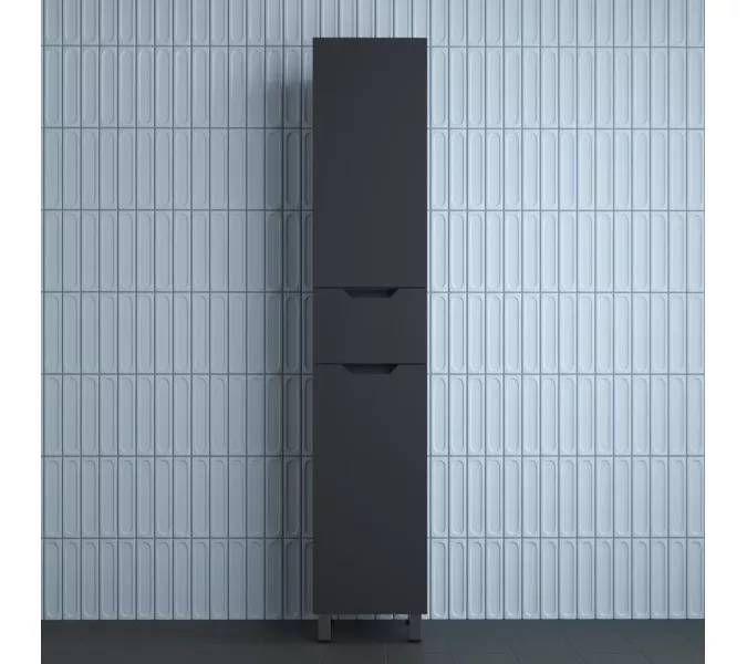 Пенал Style line "Остин" 36 см напольный 1 ящик графит эмаль PLUS, Тип: Пенал напольный, Выбрать цвет: Графит