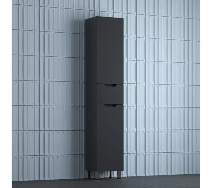 Пенал Style line "Остин" 36 см напольный 1 ящик графит эмаль PLUS, Тип: Пенал напольный, Выбрать цвет: Графит, изображение 2