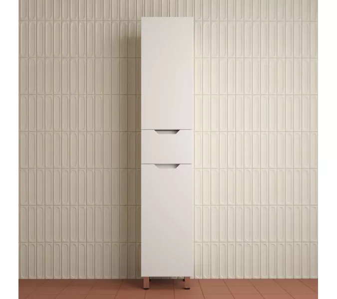 Пенал Style line "Остин" 36 см напольный 1 ящик белый эмаль PLUS, Тип: Пенал напольный, Выбрать цвет: Белый