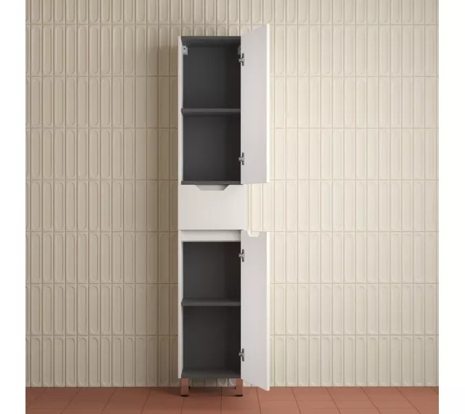 Пенал Style line "Остин" 36 см напольный 1 ящик белый эмаль PLUS, Тип: Пенал напольный, Выбрать цвет: Белый, изображение 3