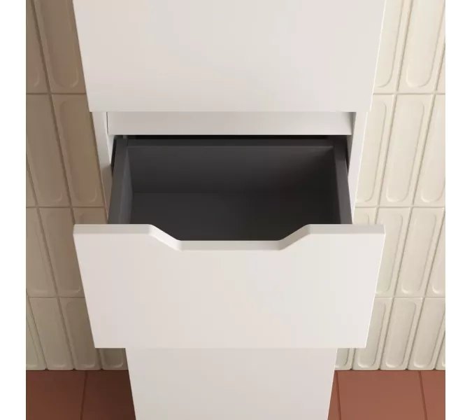 Пенал Style line "Остин" 36 см напольный 1 ящик белый эмаль PLUS, Тип: Пенал напольный, Выбрать цвет: Белый, изображение 4