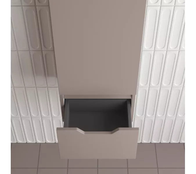 Пенал Style line "Остин" 36 см подвесной 1 ящик тауп темный эмаль PLUS, Тип: Пенал подвесной, Выбрать цвет: Тауп темный, изображение 4