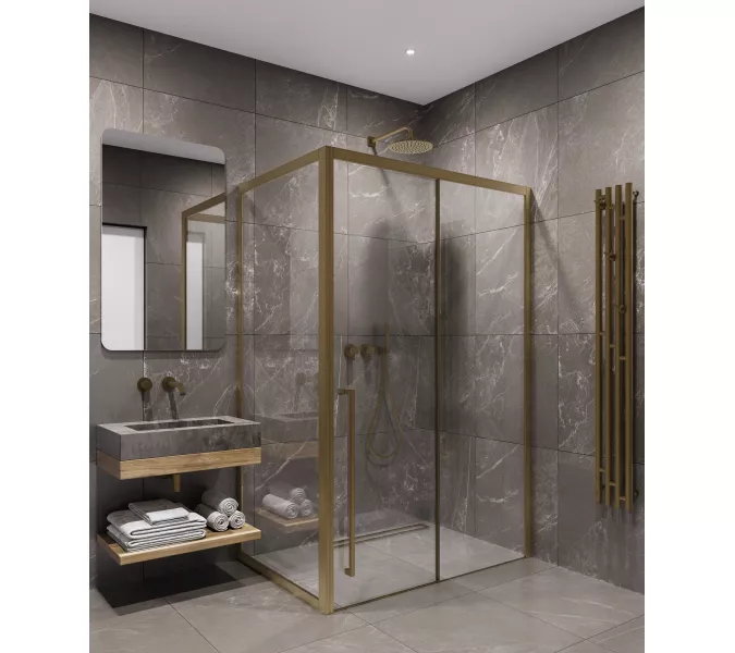 Timo душевое ограждение  TDSS-/17C-8L/R, раздвиж , проф матовое золото, Цвет профиля: Золото, Выбрать размер: 120х90, Ориентация: левая