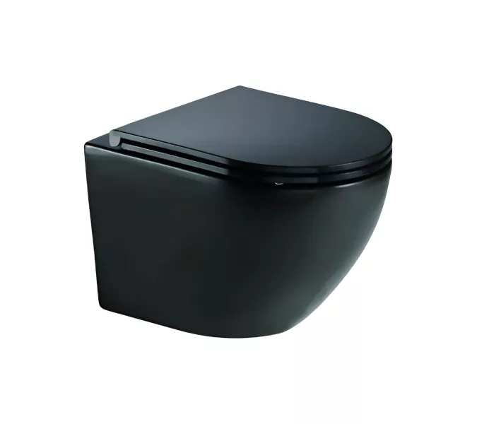 Унитаз подвесной AVS Сфера безободковый, черный матовый