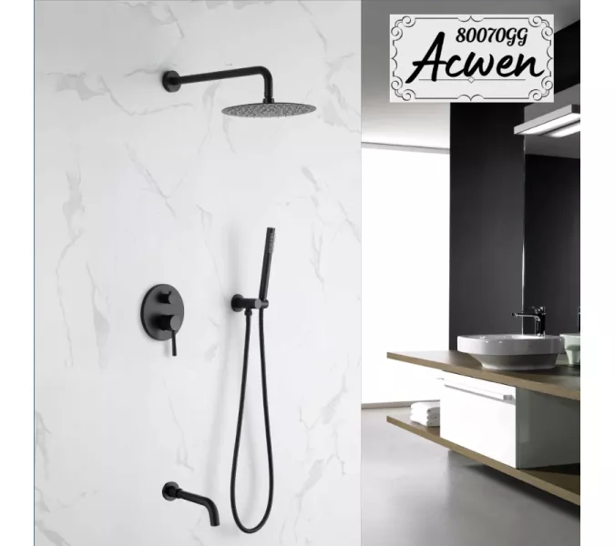 Душевая система встраиваемая ACWEN 80070GG графит, изображение 2