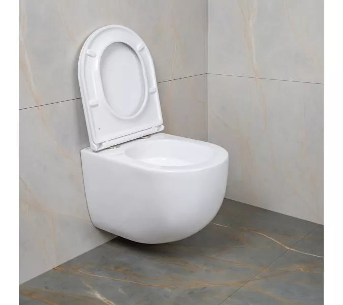 Унитаз подвесной AVS Спутник 801-0038-P-T2-GW безободковый, белый, Выбрать цвет: Белый, изображение 6