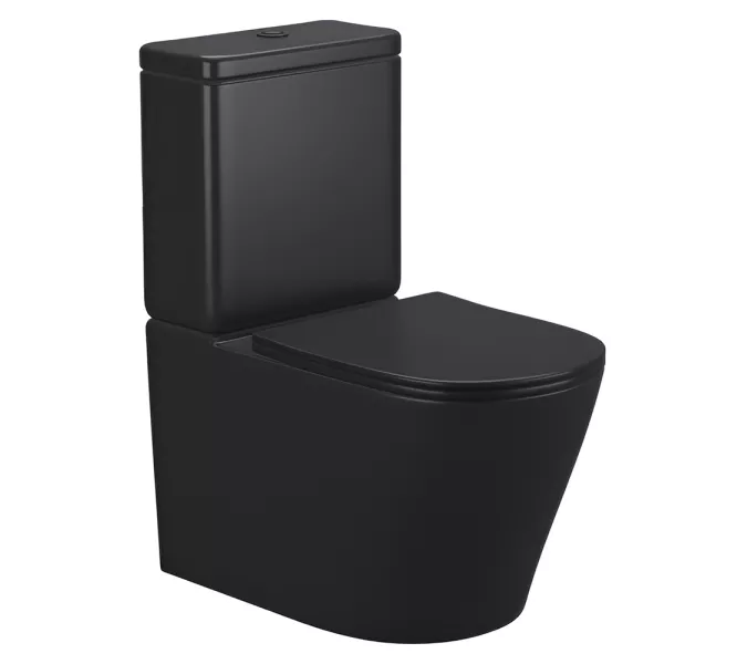 Унитаз-компакт AVS Кристалл безободковый, черный матовый, Выбрать цвет: Черный