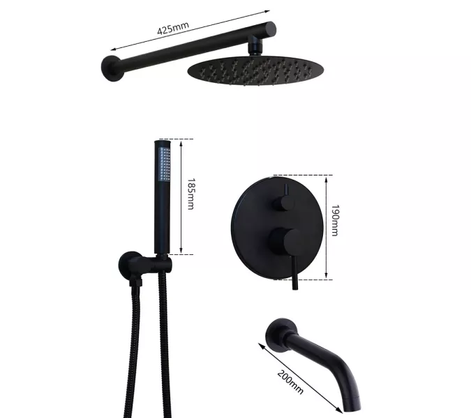 Душевая система встраиваемая ACWEN 80070GG графит, изображение 7