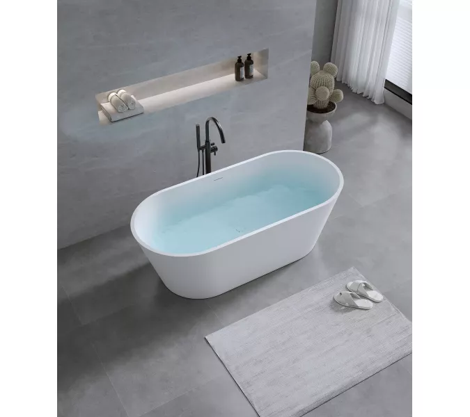 Timo Ванна из искусств. камня solid ELISSA, Выбрать размер: 150х75, изображение 5