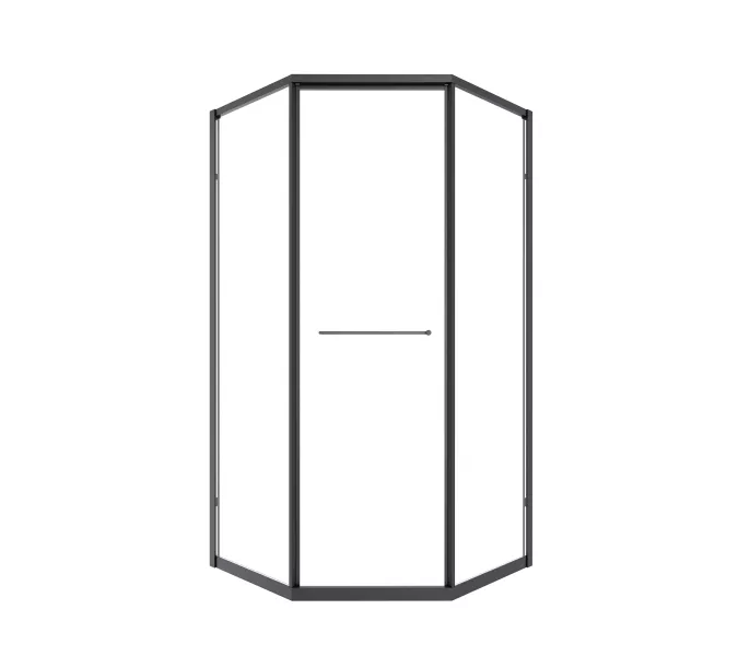 Timo Душевой угол TTSS-100/03C-8L/R  раздвиж ,проф черный, стекло проз 8 мм, Цвет профиля: Черный, Выбрать размер: 100х100, Ориентация: левая, изображение 3