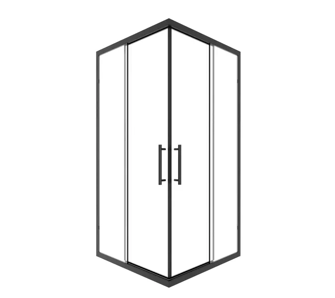 Timo Душевой угол TKSS-90-100/03C-8, раздвиж , проф черный, стекло проз 8 мм, Цвет профиля: Черный, Выбрать размер: 90х90, изображение 3