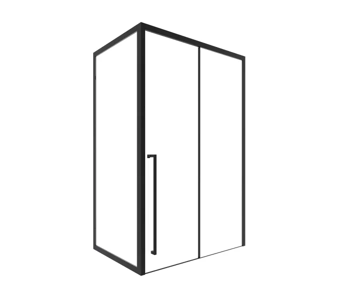 Timo душевое ограждение  TDSS-/03C-8L/R, раздвиж , проф черный, Цвет профиля: Черный, Выбрать размер: 120х90, Ориентация: левая, изображение 3