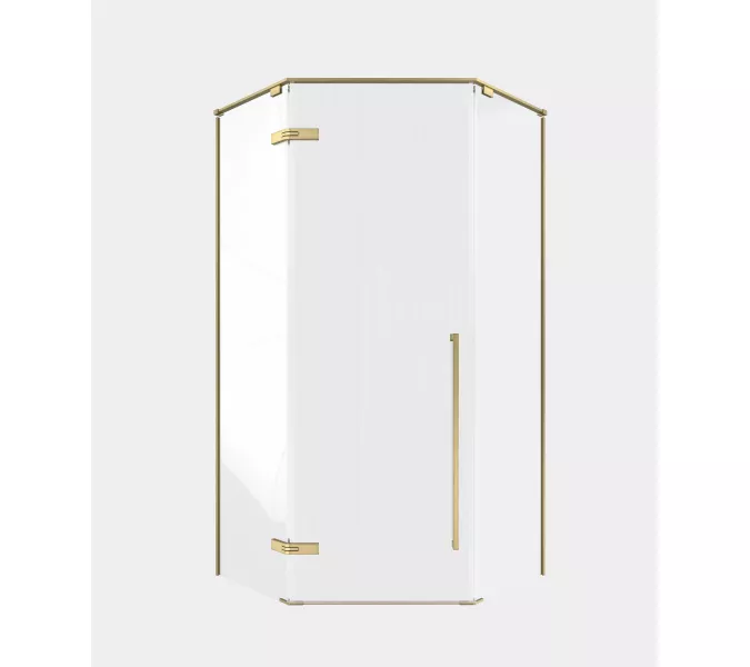 Timo Душевой угол TTSSP-90-100/17C-8, распаш , проф мат золото, стекло проз 8 мм, Цвет профиля: Золото, Выбрать размер: 90х90, изображение 3