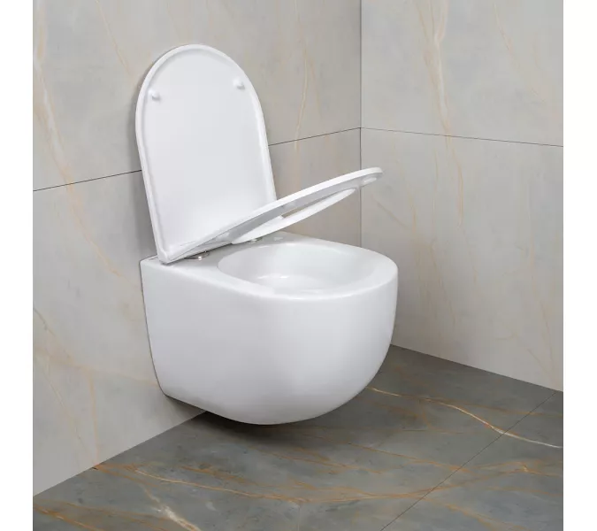 Унитаз подвесной AVS Спутник 801-0038-P-T2-GW безободковый, белый, Выбрать цвет: Белый, изображение 5