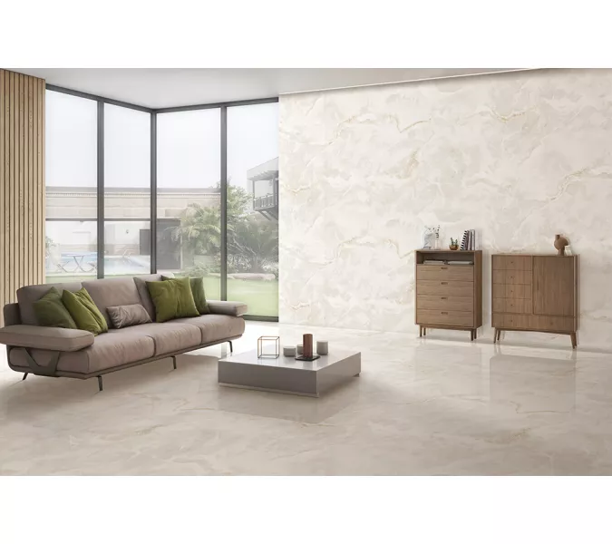 Керамогранит AVS Edonyx Ivory 60x120 полированный, Выбрать цвет: Бежевый, изображение 2