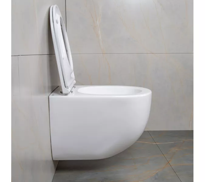 Унитаз подвесной AVS Спутник 801-0038-P-T2-GW безободковый, белый, Выбрать цвет: Белый, изображение 9