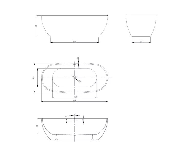 Акриловая ванна ABBER AB9263 белая, Выбрать размер: 180х81, изображение 13