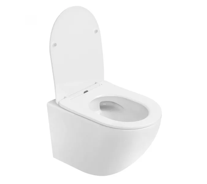 Комплект подвесной унитаз ABBER Bequem AC1100T белый с инсталляцией AC0105 и кнопкой , золото матовое, Цвет кнопки: Золото, Выбрать цвет: Белый, Внешний вид: квадратная кнопка, изображение 4