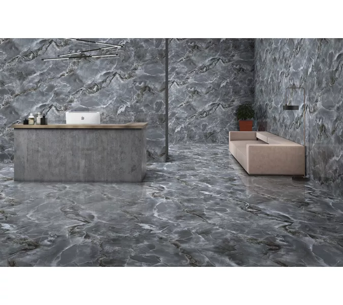 Керамогранит AVS Edonyx Black 60x120 полированный, Выбрать цвет: Черный, изображение 2