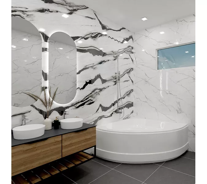 Керамогранит AVS Black Panda 60x120 полированный, изображение 4