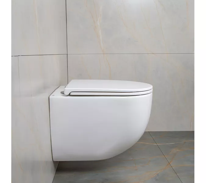 Унитаз подвесной AVS Спутник 801-0038-P-T2-GW безободковый, белый, Выбрать цвет: Белый, изображение 7