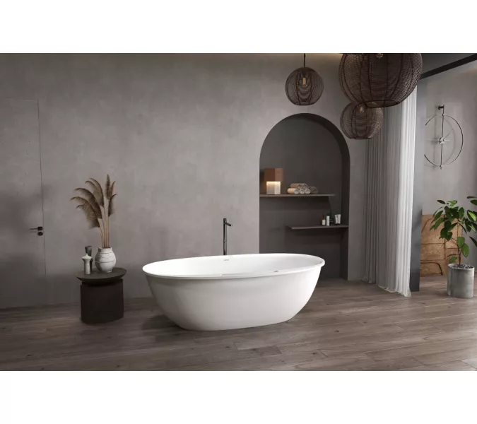 Ванна из искусственного камня ABBER Stein AS9631 белая матовая, изображение 10