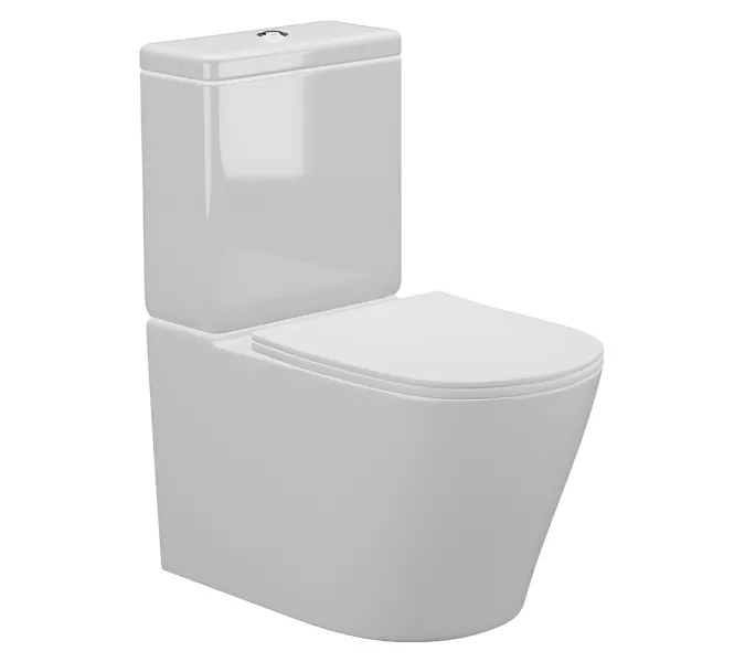 Унитаз-компакт AVS Кристалл безободковый, белый, Выбрать цвет: Белый