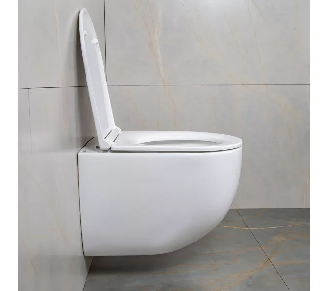 Унитаз подвесной AVS Спутник 801-0038-P-T2-GW безободковый, белый, Выбрать цвет: Белый, изображение 8