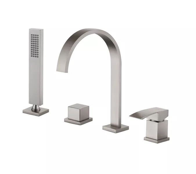 Смеситель ABBER Wasserfall AF8613SP на борт ванны, сатин, Выбрать цвет: Сатин